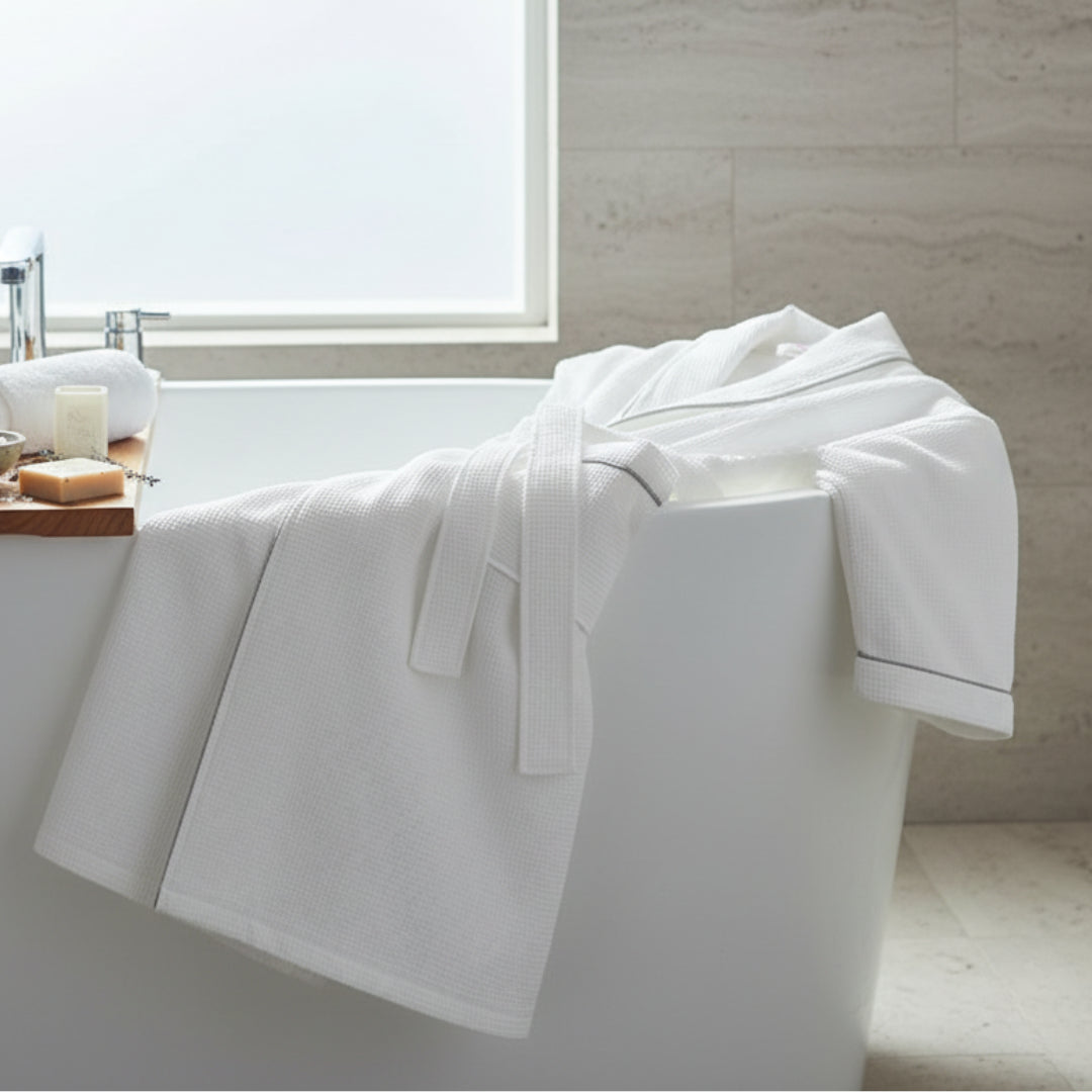 Luxury Reversible Waffle & Terry Spa Robe with Custom Embroidery