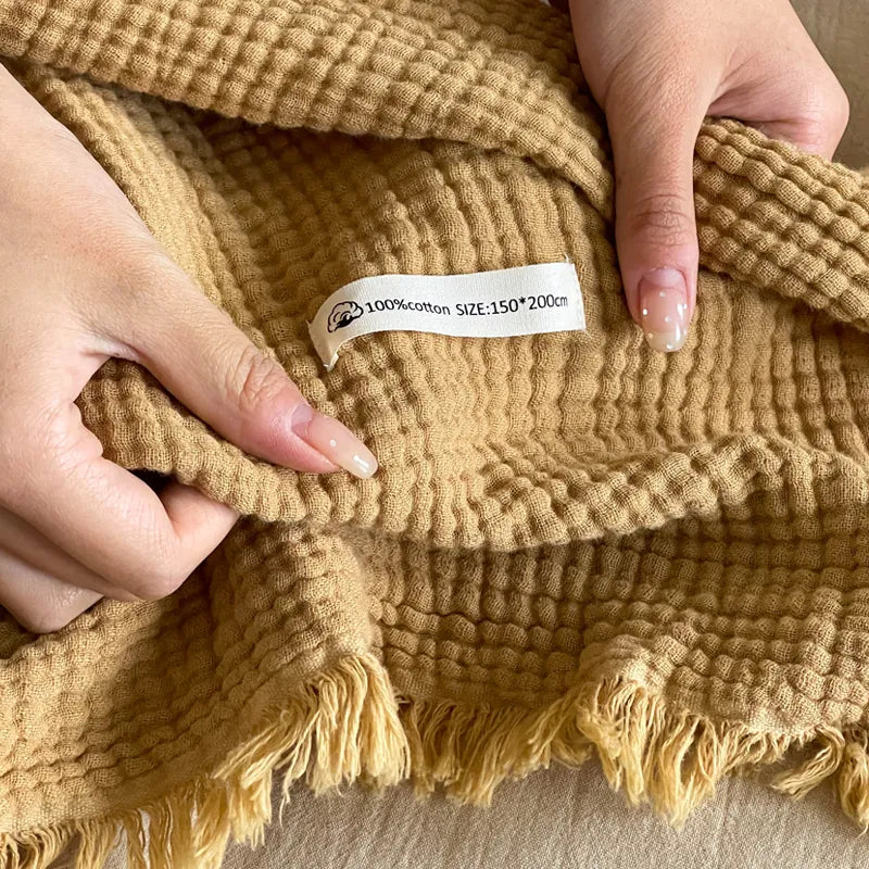 Cotton Muslin Bed Throw