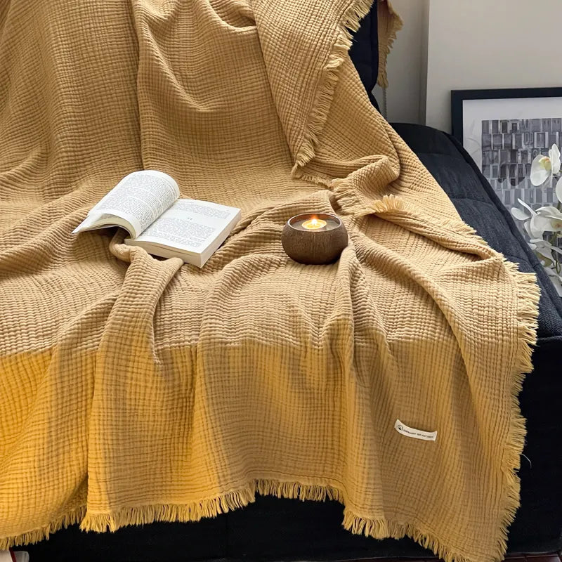 Cotton Muslin Bed Throw