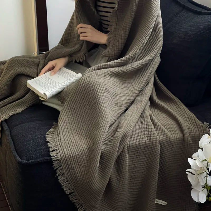 Cotton Muslin Bed Throw