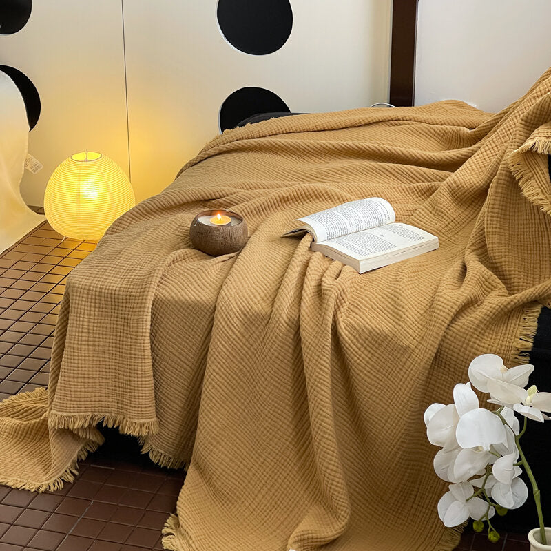 Cotton Muslin Bed Throw