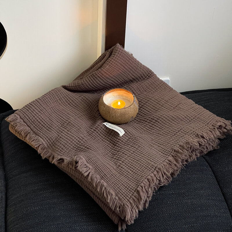 Cotton Muslin Bed Throw