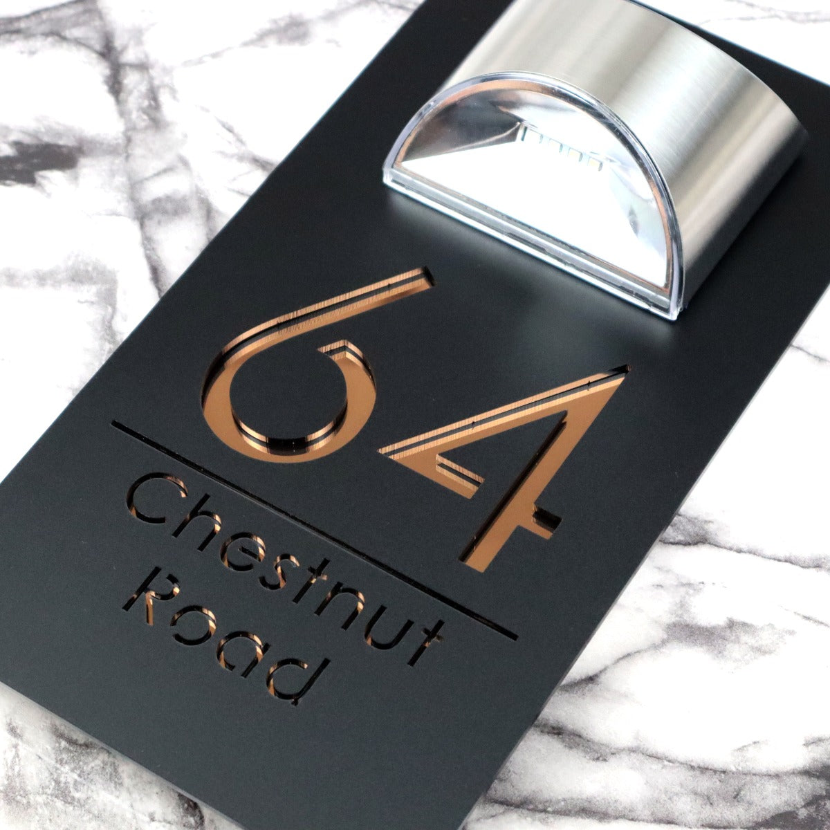 Custom Solar House Number Sign