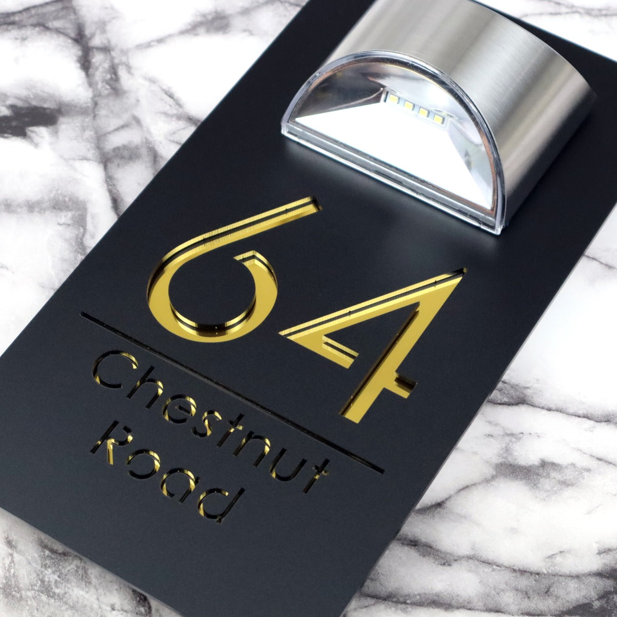 Custom Solar House Number Sign