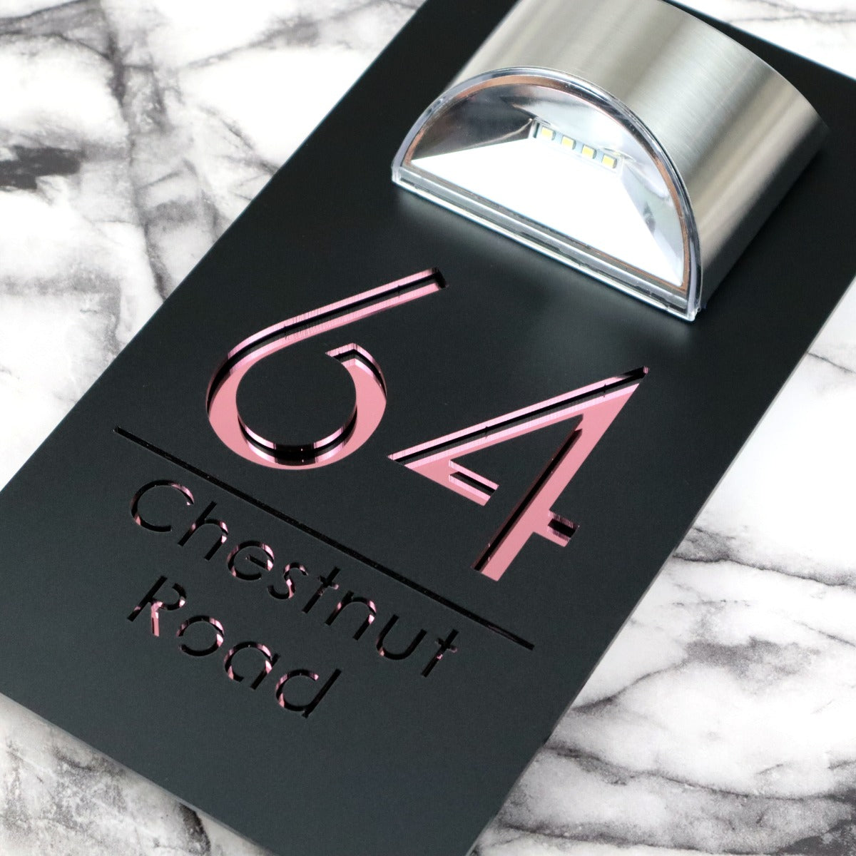 Custom Solar House Number Sign