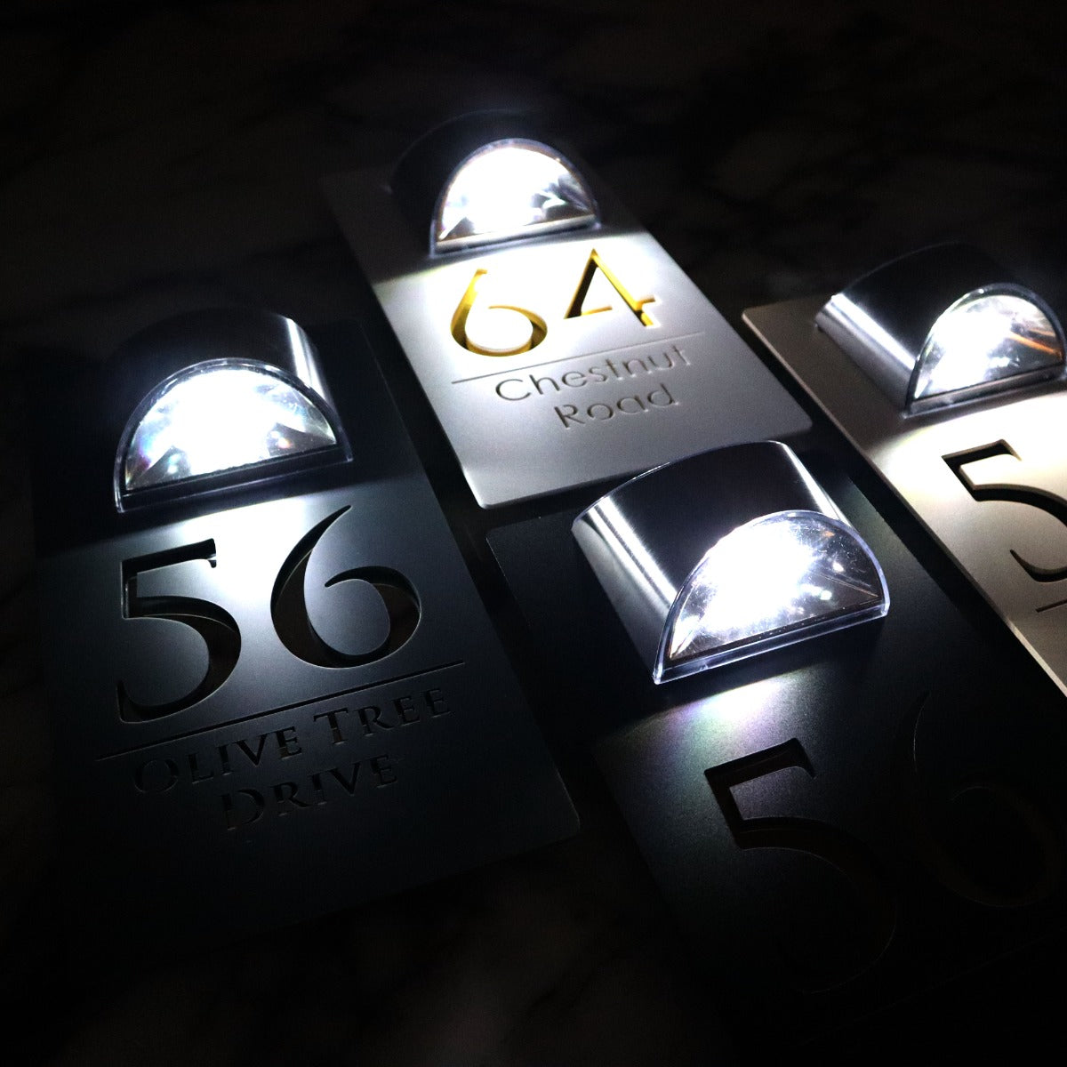 Custom Solar House Number Sign