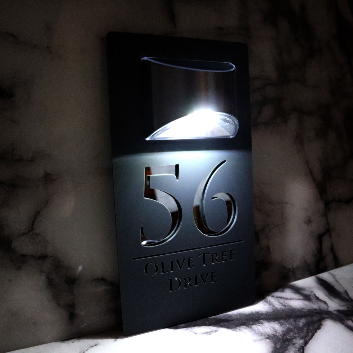 Custom Solar House Number Sign