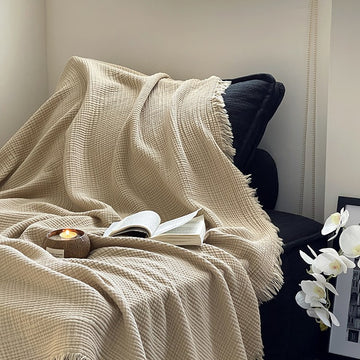Cotton Muslin Bed Throw