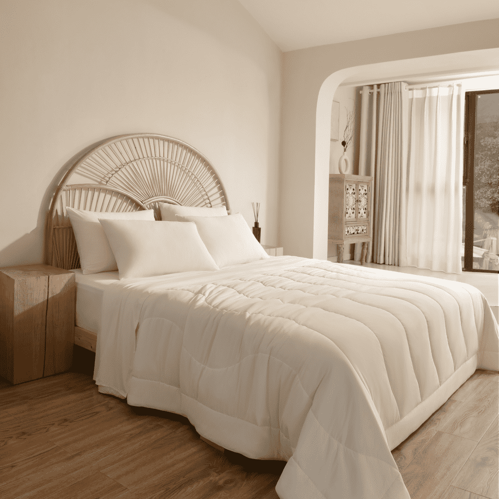 Woman enjoying Lullabee Cooling Comforter for night sweats and hot flashes