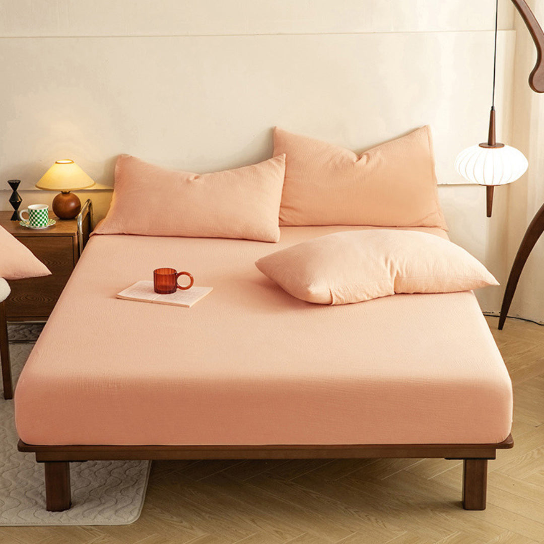 Peach_Cream-fitted sheet