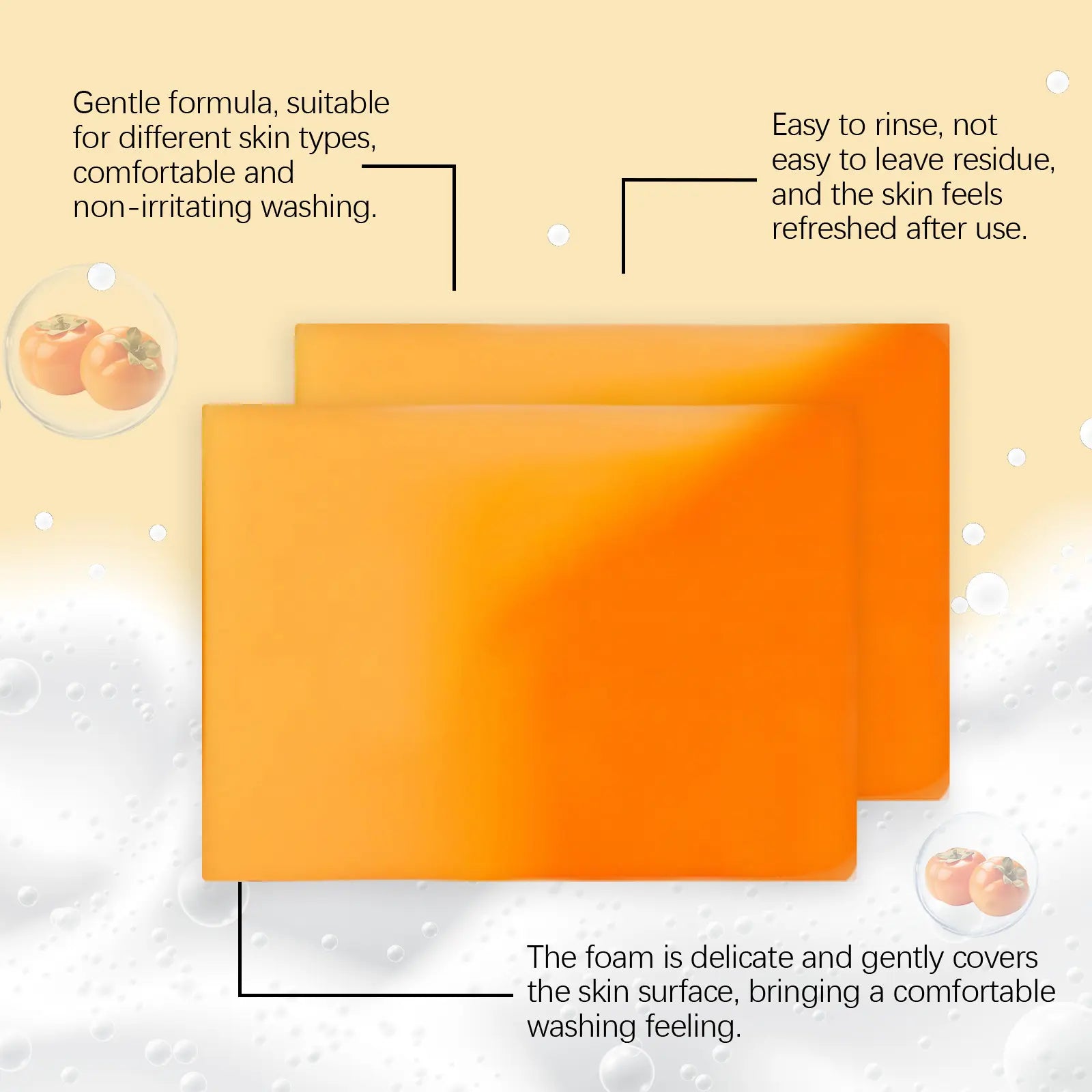 3 PCS Persimmon Soap Bar for Natural Odor Control