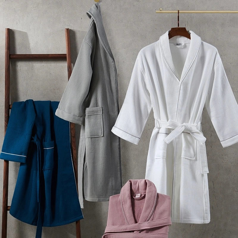 Luxury Reversible Waffle & Terry Spa Robe with Custom Embroidery