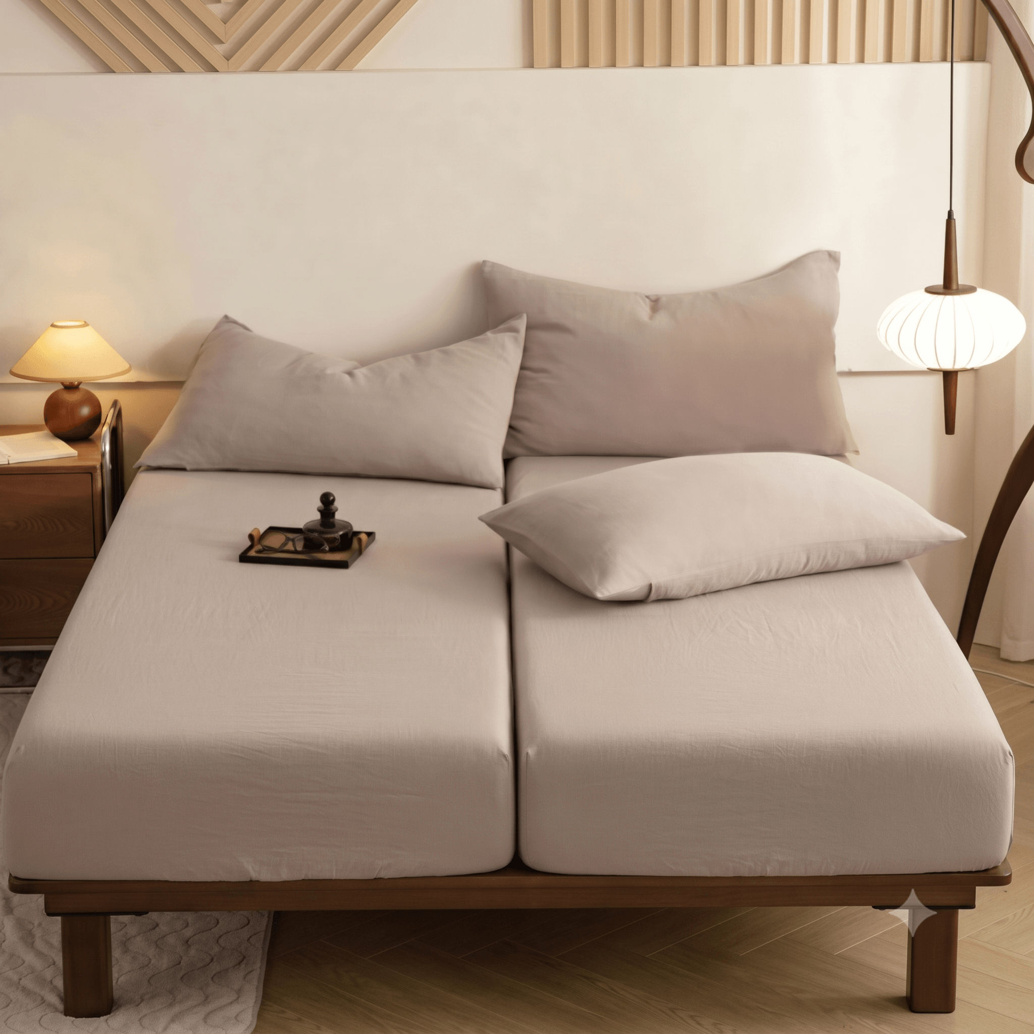 Cotton Muslin Split King Adjustable Sheet Set